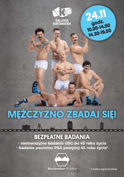 Movember w Galerii Katowickiej: bezpłatne badania dla panów Zdrowie, LIFESTYLE - 24 listopada w Galerii Katowickiej panowie będą mogli skorzystać z bezpłatnych badań profilaktycznych.