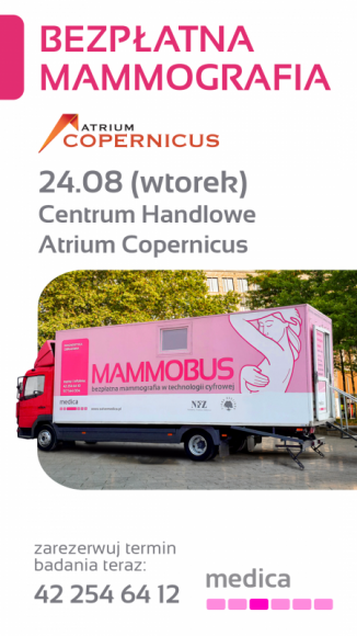 Mammobus przed Atrium Copernicus