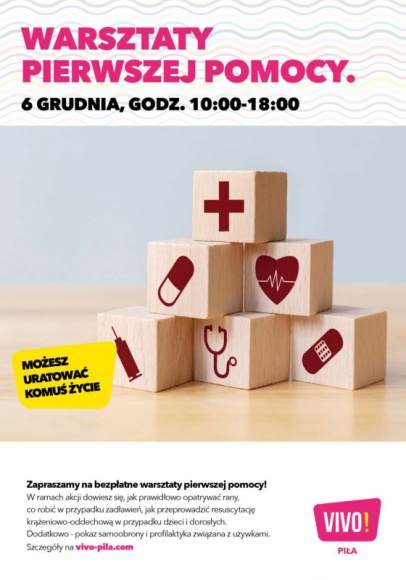 VIVO! Piła zaprasza na bezpłatne warsztaty z RKO i pokaz samoobrony Zdrowie, LIFESTYLE - Warsztaty pierwszej pomocy w VIVO! Piła odbędą się w poniedziałek, 6 grudnia, w godz. 10.00-18.00. Wydarzenie jest bezpłatne